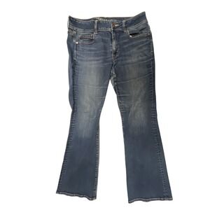 American Eagle Artist Flare Jeans Womens 12 Regular Blue Super Stretch Denim